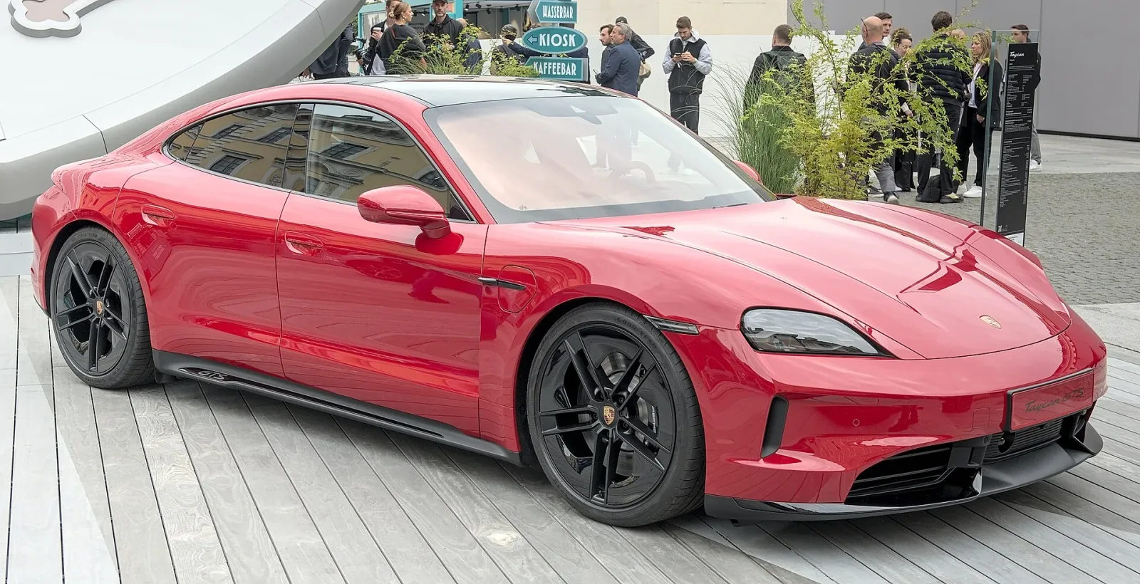 Exterior view of the Porsche Taycan.